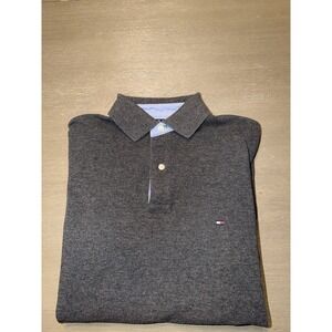 Tommy Hilfiger Gray Cotton Button Down Shirt Top Small Petite